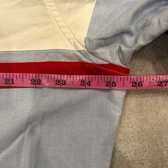 [XL]U.S. Polo Assn. Men's Light Blue Shirt Red White Stripes Embroidered Logo - Picture 6 of 10
